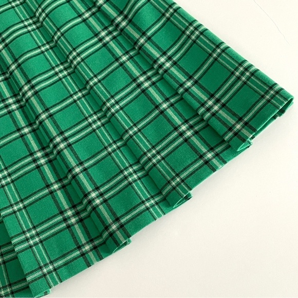 Aritzia Sunday Best Olive Micro Pleated Skirt in Green Plaid - Picture 6 of 6